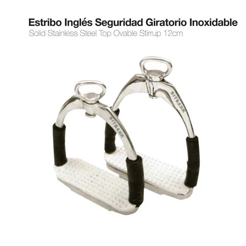 ESTRIBO INGLÉS SEGURIDAD GIRATORIO INOX 12cm