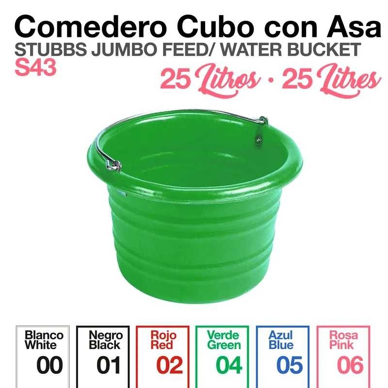 COMEDERO CUBO CON ASA STUBBS S43 25 Litros