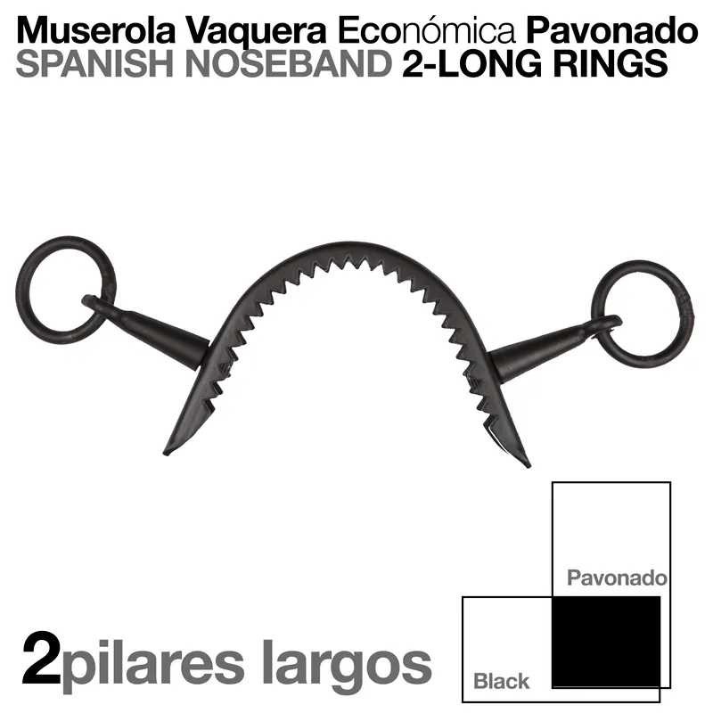 MUSEROLA VAQUERA ECO PAVONADO 2 PILARES LARGOS