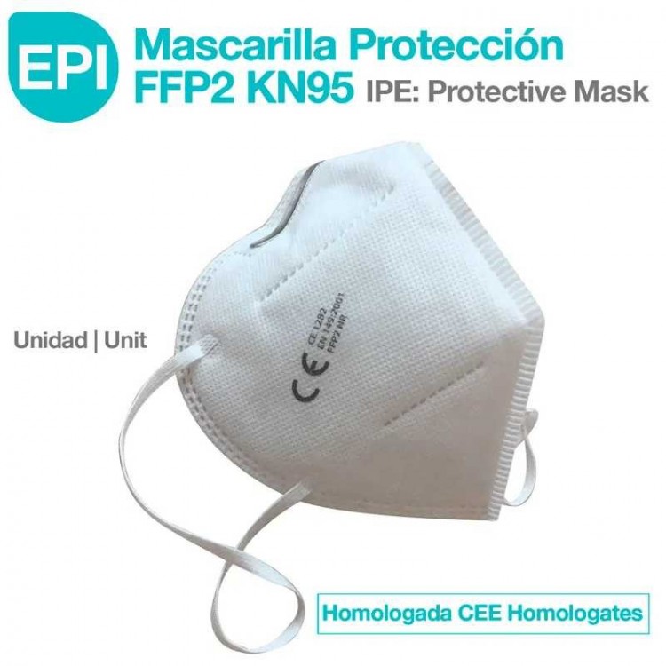 EPI: MASCARILLA PROTECCIÓN FFP2 KN95 HOMOLOGADA CEE 1ud