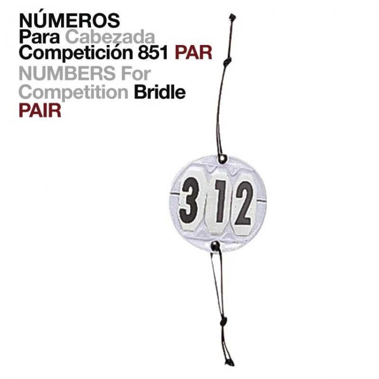 NÚMEROS PARA CABEZADA COMPETICIÓN 851 PAR