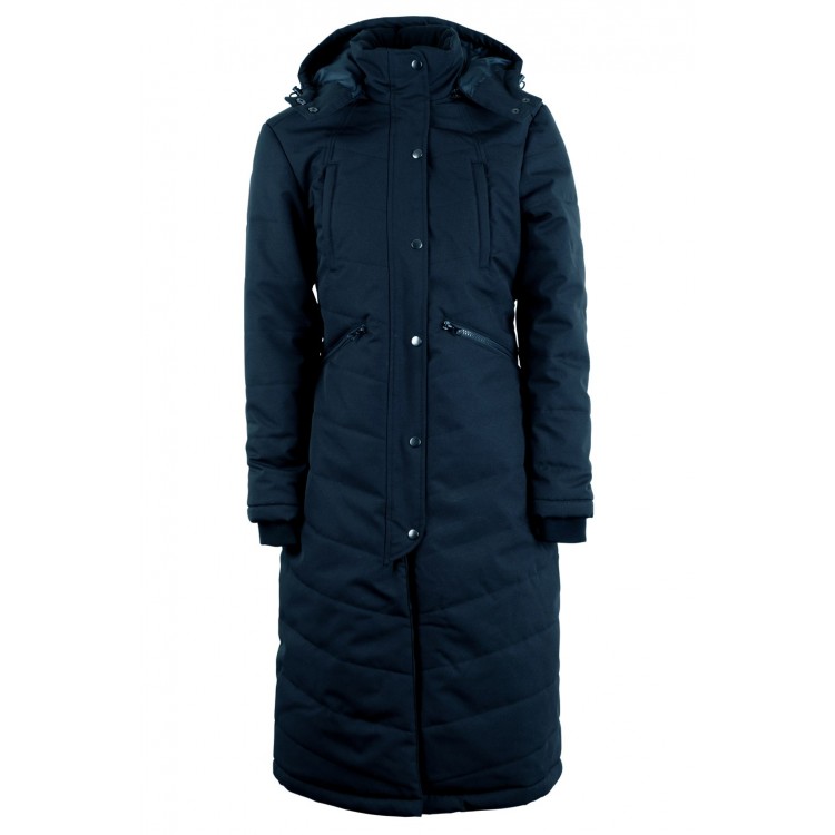 Chaqueta dicte extralarga con aberturas: azul, relleno de Sustans con DuPont Sorona® y forro de micropolar