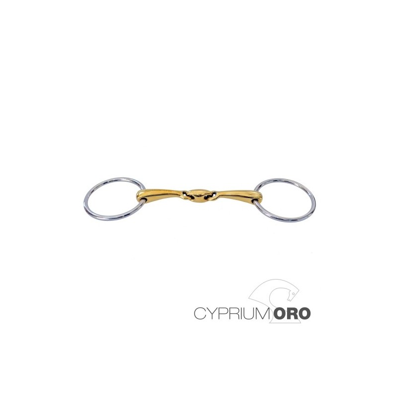 FILETE SEFTON CYPRIUM ORO ANILLA EMBOCADURA HUECA PARTIDA DOBLE GROSOR 18 MM