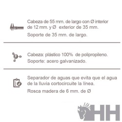 AISLADOR ELECTRICO LLAMPEC Nº4 CON ROSCA PARA MADERA E HILO (CAJA 25 UNIDADES)